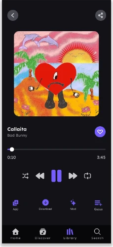 Pantalla 12 de 12 del flujo «Escuchar canción de playlist»